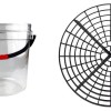 Wash Bucket With Gritt Guard 13LT Διαφανος Κουβας Πλυσιματος Οχημάτων με Σιτα