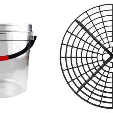 Wash Bucket With Gritt Guard 13LT Διαφανος Κουβας Πλυσιματος Οχημάτων με Σιτα