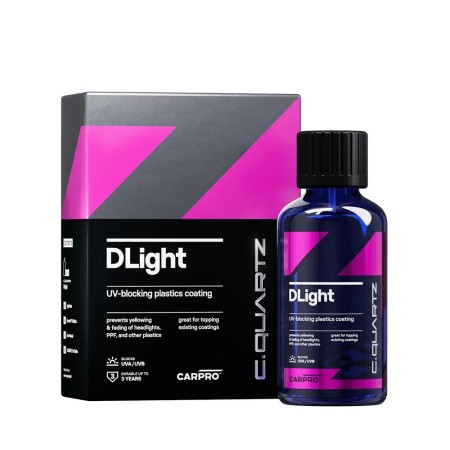 CarPro DLight 30ml Anti UV Coating Κεραμικη Επίστρωση Εξωτερικων Αβαφων Πλαστικων Φαναριων και ppf